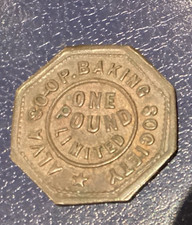 SCOTTISH CO-OPERATIVE TOKEN : ALVA CO-OP BAKING Soc. Ltd. ONE POUND £1