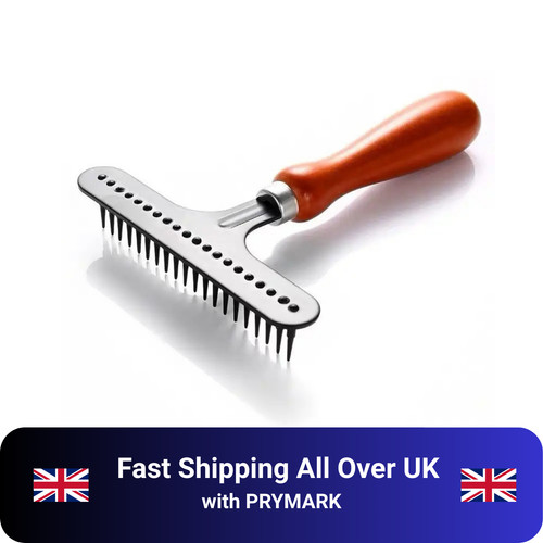 Wood carpet groomer rake metal - carpet,
