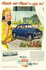 Vintage 1940s Ford Ad Poster