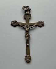 Vintage brass crucifix - crucifix,, 4”