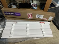 Blinds2go NEW BOXED NEVER FITTED WHITE WOODEN VENETIAN BLIND Width 1010 Drop 980