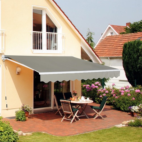 Large outdoor manual awning - manual,