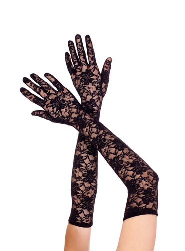 Black stretch floral - floral, lace
