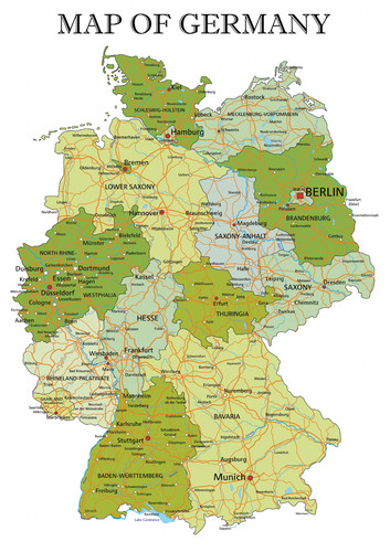 Map germany german - german,
