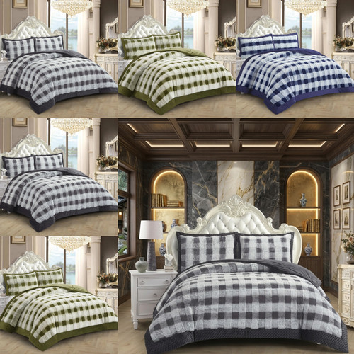 Faux fur velvet bedspread - fur,
