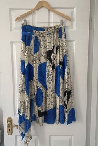 Zara women midi skirt blue - midi,