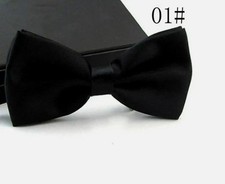 Black Bow Tie Adjustable Satin