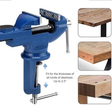 Table Bench Vise 2.5" Work Bench Clamp Swivel Vice Craft Repair Woodworking UK