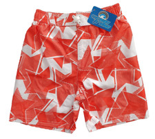 BNWT Boys Sz 3 Smart Wave Tribe Red White Tie Waist Swim Board Shorts