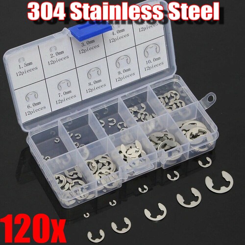 120x stainless steel clips - stainless, e-clips