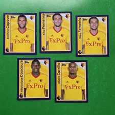 5 WATFORD Merlin 2018 Premier League Unpeeled Stickers Topps 