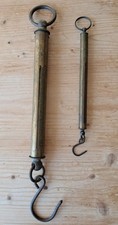 Pair of Rare Vintage Brass Salter Barrel Scales 80lb and 4lb  Made in England