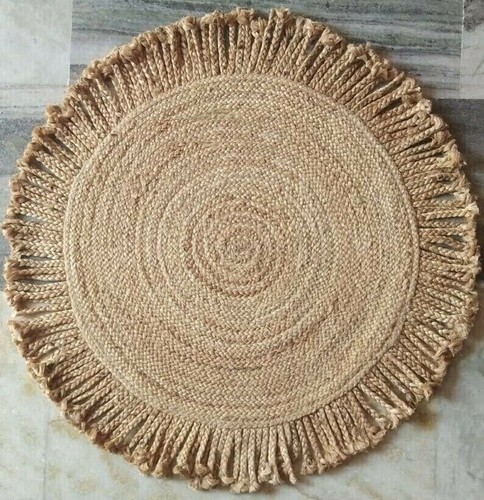 Round rug jute - jute, natural