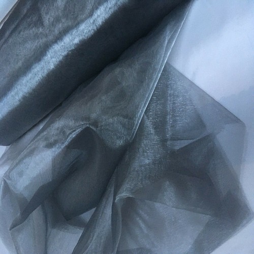 Dark silver tone organza - tone,