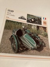 Stop 500 JAP Side-Car Bufflier 1933 Collectible Motorcycle Card Atlas France