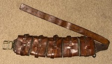 WW1 Swedish Military Brown Leather 5 Pouch Cartridge Belt Bandolier STAR WARS