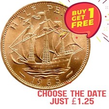 1937 TO 1948 GEORGE VI HALF PENNY / HALF PENNIES CHOICE OF YEAR / DATE