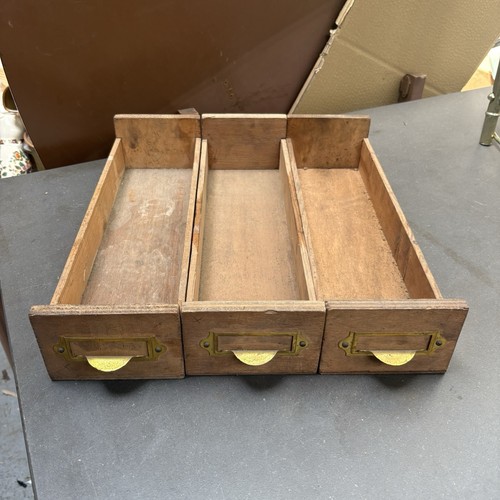 Vintage wood index drawers - wood,