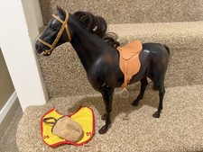 Sindy 1970s Vintage Horse Pedigree Dark Brown, Saddle Rug
