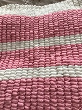 Hand Knitted Baby Girls Pompom Blanket