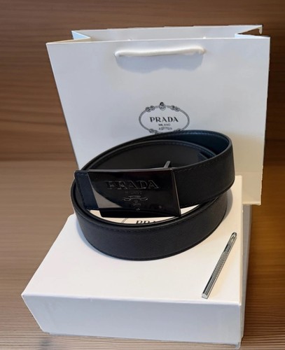Prada men black leather - black,