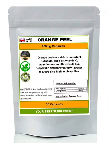 Orange peel capsules - orange, 750mg