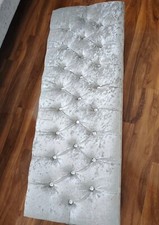 Chesterfield diamond Button long rectangle Footstool crushed velvet