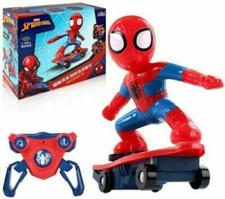 Spiderman Stunt Scooter Skateboard Radio Remote Control Car Music & Light 2.4ghz