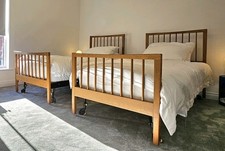 Single Bed - Heals - 1930s - Oak Brass Steel