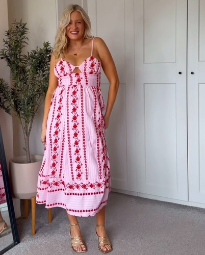 Zara midi dress with cutwork - with,