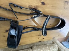 WEB, Dressage bridle, Snaffle , Full, Black, Patent Crank Noseband