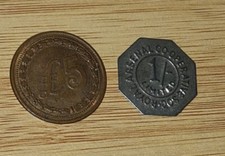 Co Operative Shop tokens London (Kent) Royal Arsenal 5 £ & 1 Shilling Tokens