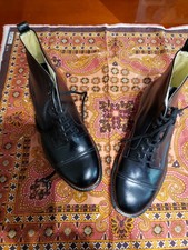 Victorian Style Black Leather Women's Boots By Transport Size 6 UK