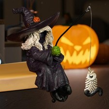 Fishing Witch Statue Ornament