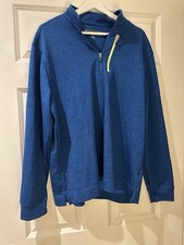 Pebble Beach Dry-Luxe Performance Men’s Quarter Zip Pullover Blue XL