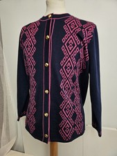 Grazia Vintage Italian Cardigan Ladies Tight Stitch Button Jumper Luxury UK L