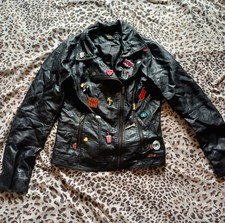Only faux leather black biker - leather,