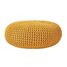 Mustard Knitted Pouffe