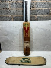 Vintage Slazenger V12 5 Star Cricket Bat - Weight 85cm New Grip - With Cover