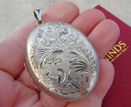 Vintage silver oversized oval - oversized,