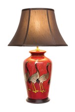 Red ceramic lamp oriental - ceramic,