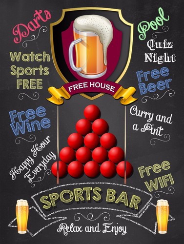 Sports bar snooker - bar,