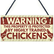 Novelty Chicken Warning Sign