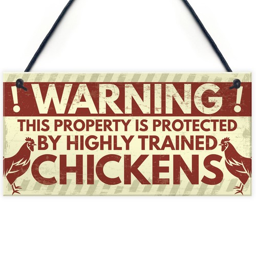 Novelty chicken warning sign - novelty,