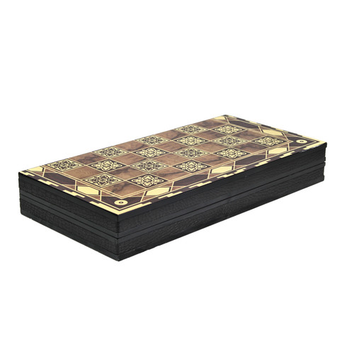 Wooden motif design backgammon - design,