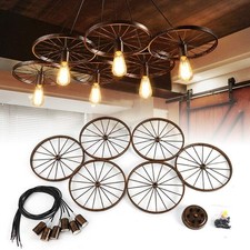 Light,6-Light Wagon Wheel Chandelier, Farmhouse Retro  Lighting w