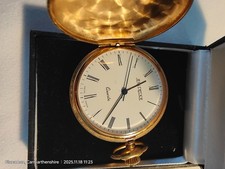 Jean Pierre swiss made gold tone quartz pocket watch for men