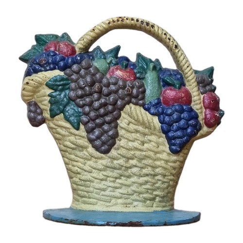 Vintage cast iron fruit basket - vintage,