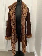 Autograph Marks and Spencer real sheepskin shearling fur coat Toscana UK14 US8 