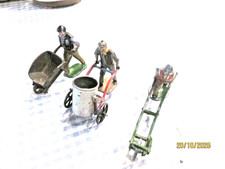 3 x BRITAINS ETC LEAD - GARDENERS WITH WHEELBARROW , WATER CART & TILLER-UNBOXED